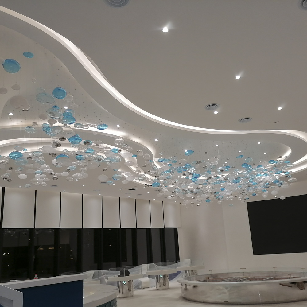 Modern Luxury Chandelier Ceiling Lights Pendant Hanging Lights Blue for Hotel Lobby