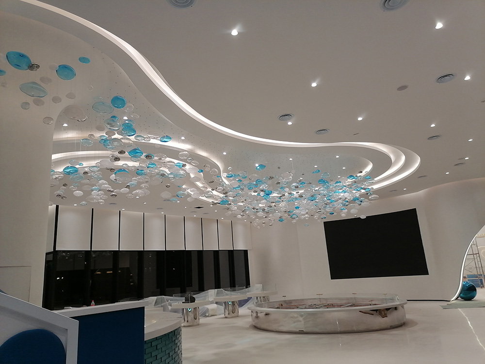 blue hotel chandelier