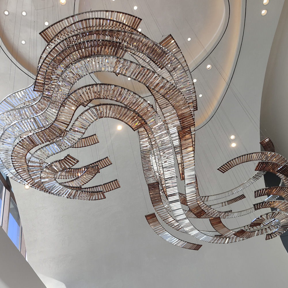 Luxury Contemporary Style Indoor Decorative LED Pendant Lamp Customized Metal Chandelier