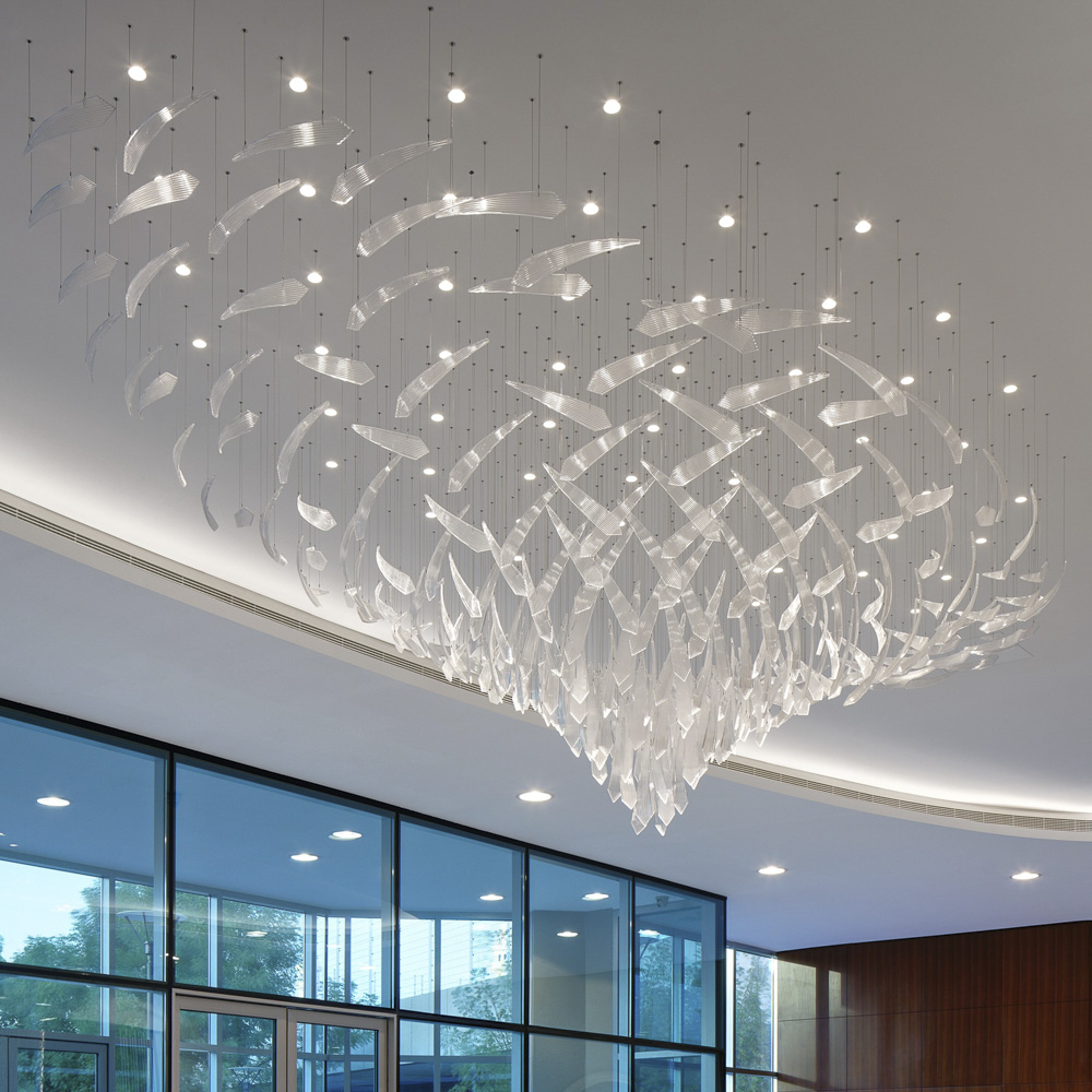 Glass Dining Room Hanging Lamp Luxury Customized Modern Pendant Light Chandelier for Hotel