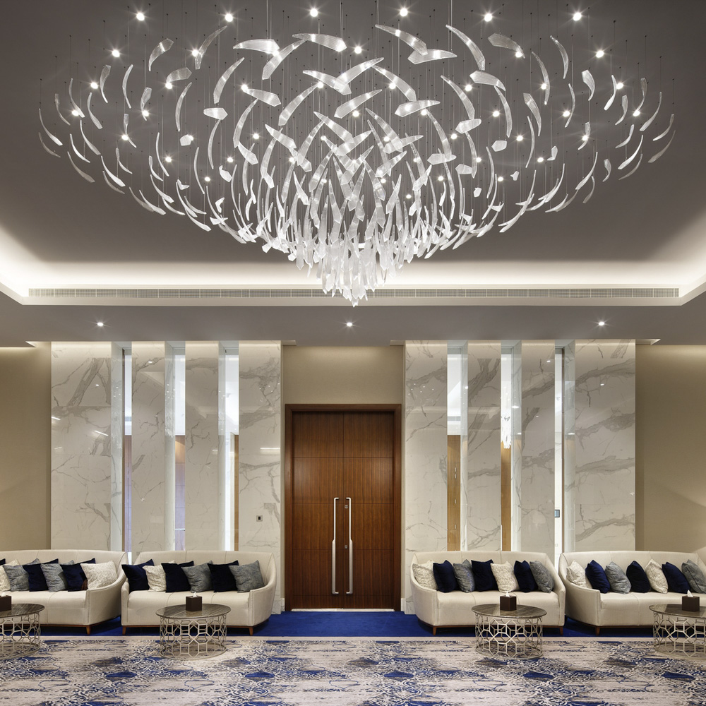 Glass Dining Room Hanging Lamp Luxury Customized Modern Pendant Light Chandelier for Hotel
