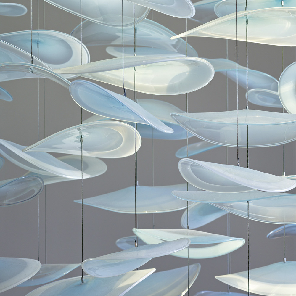 Blue modern hotel chandelier and ceiling Nordic glass chandelier