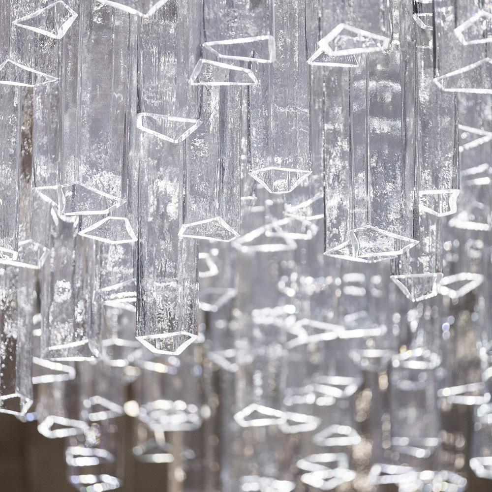 Glass Pendant Lighs and Chandeliers Dinning Room High Ceiling Lighting Fixtures for Wedding Decor