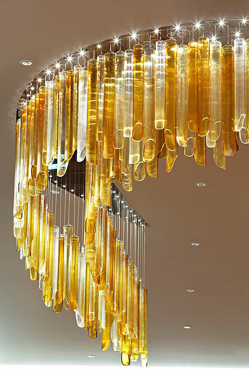 Colorful pendant light ceiling, luxurious pendant light, modern long villa hotel