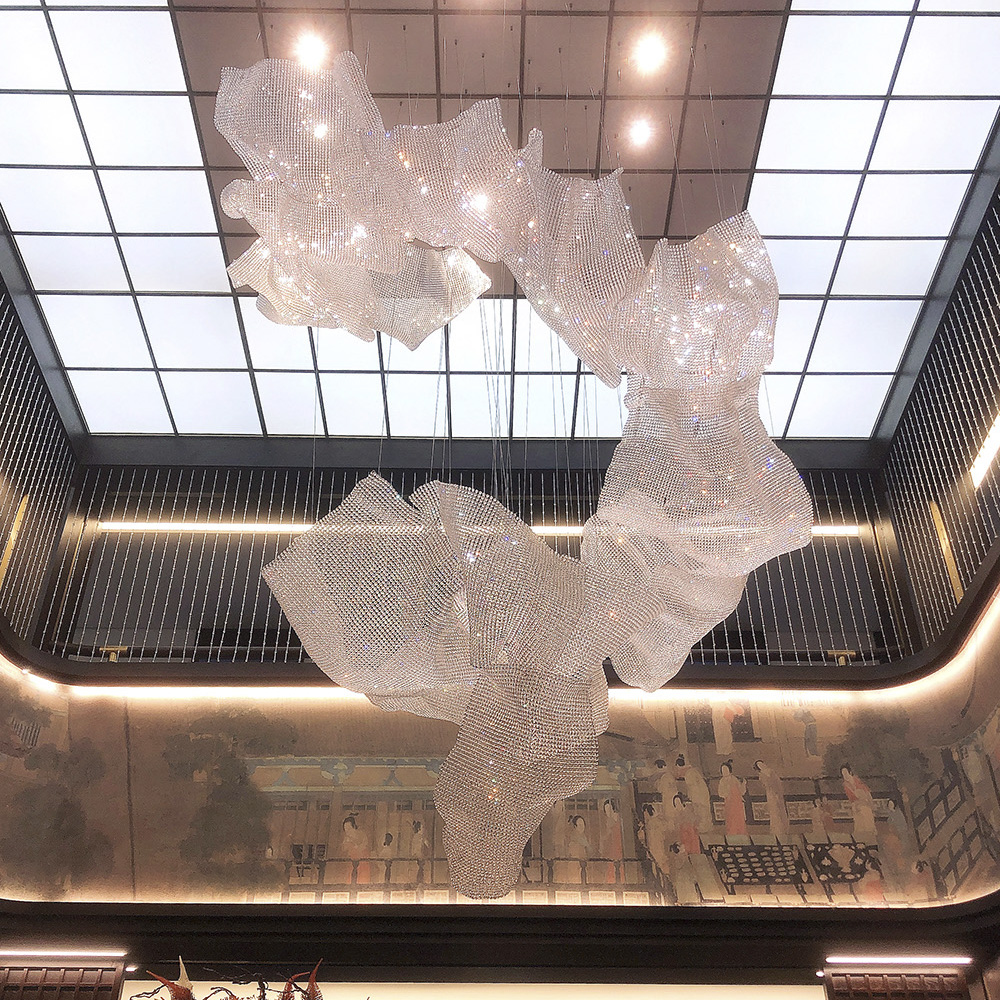 Chandeliers Staircase Modern Design Long Hanging Ligthing Luxury Crsytal fo Wedding