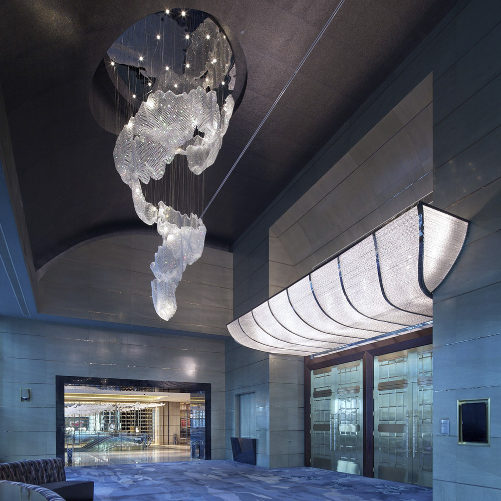Contemporary crystal cloud design chandelier for hotel villa luxury space