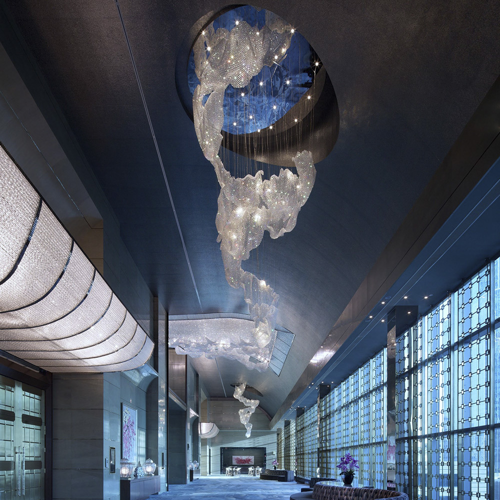 Contemporary crystal cloud design chandelier for hotel villa luxury space