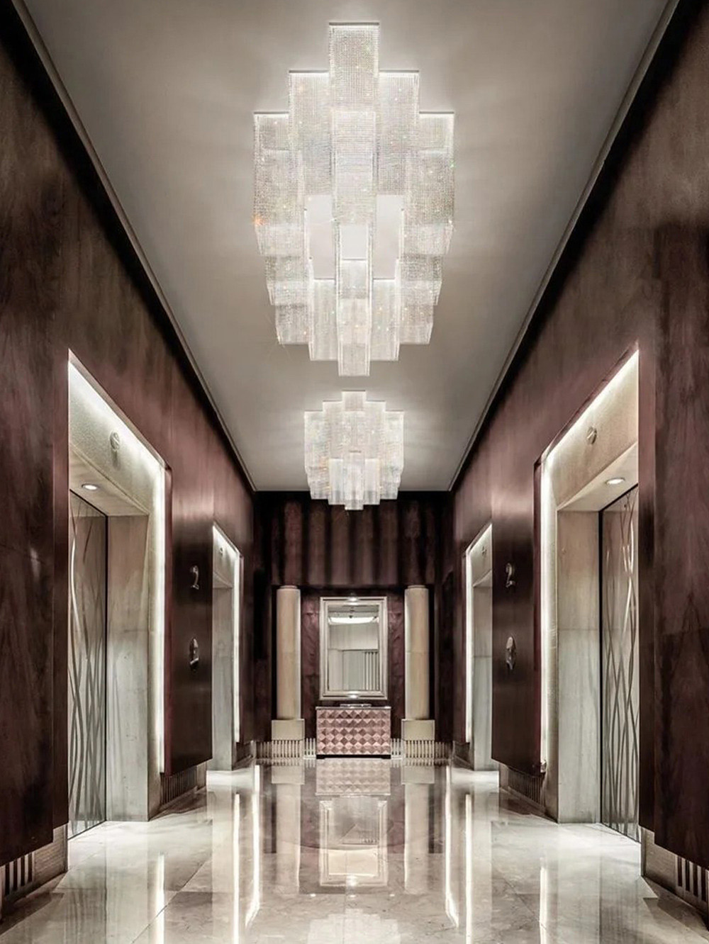 Factory customized high-end luxury crystal chandelier for hotel villa corridor