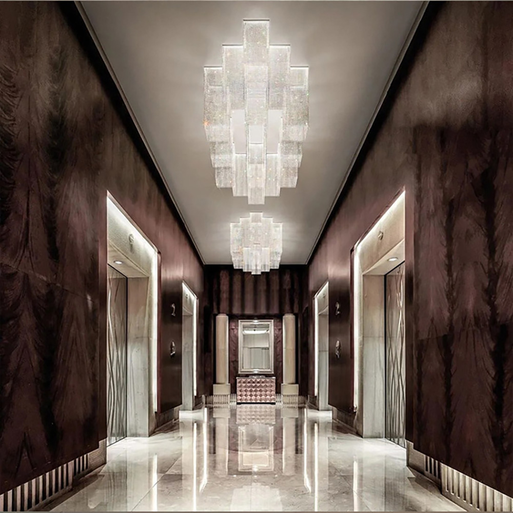 Factory customized high-end luxury crystal chandelier for hotel villa corridor