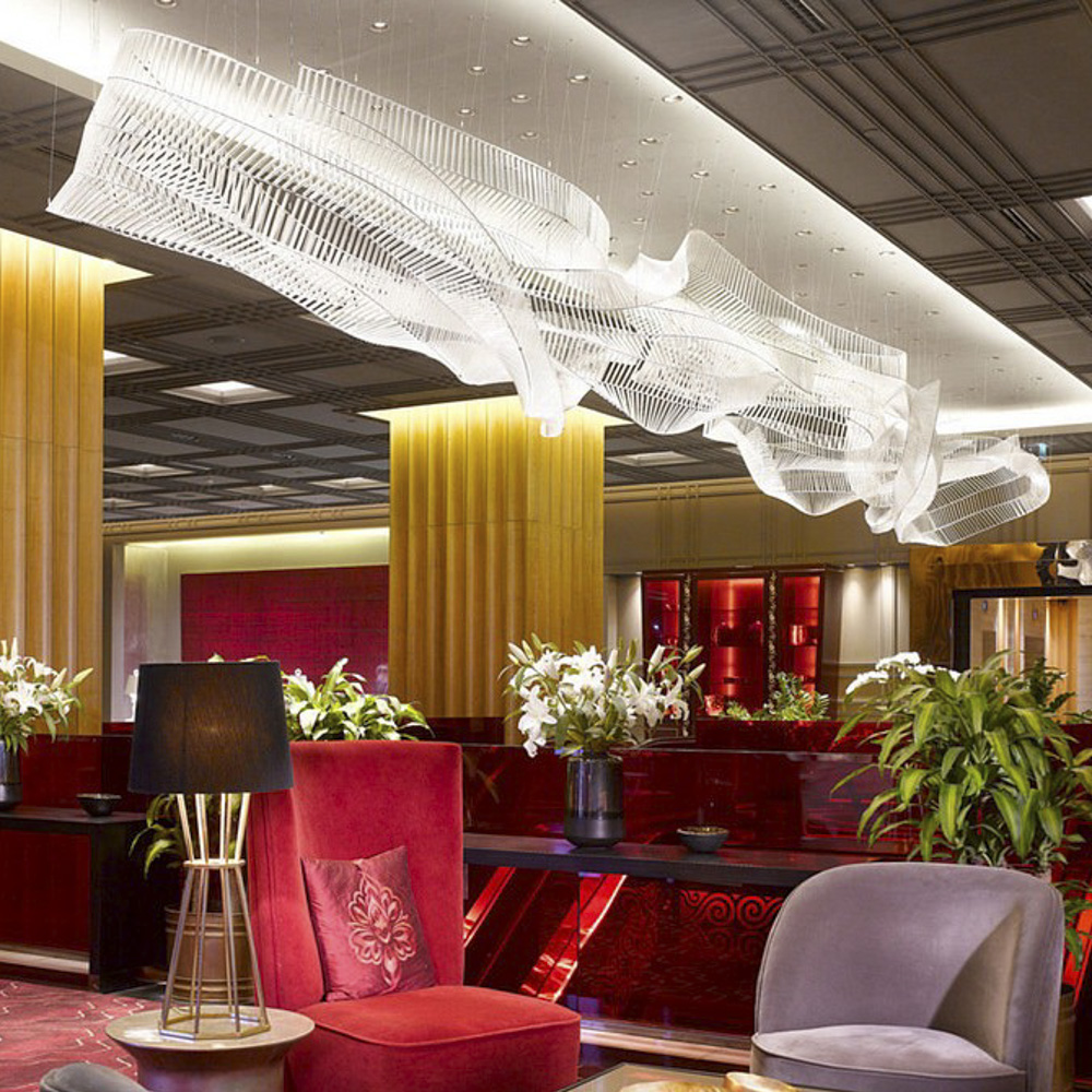 Hotel lobby Villa banquet hall non-standard custom chandelier creative design ribbon chandelier