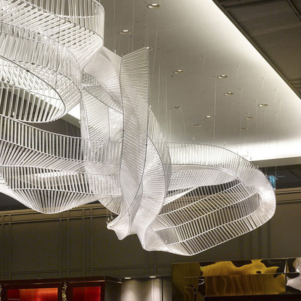 Hotel lobby Villa banquet hall non-standard custom chandelier creative design ribbon chandelier