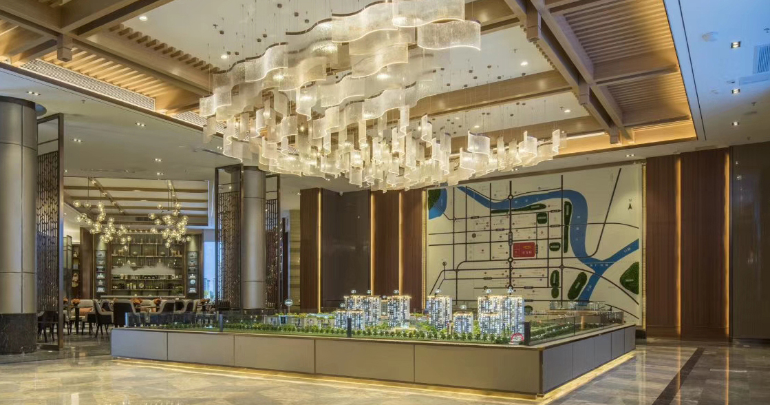 Large acrylic chandelier shopping mall hotel decorative chandelier
