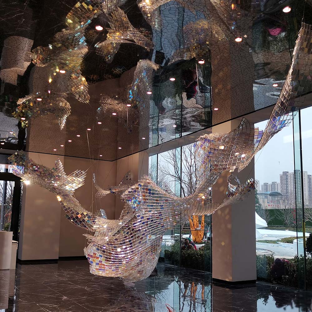 Modern acrylic light installation