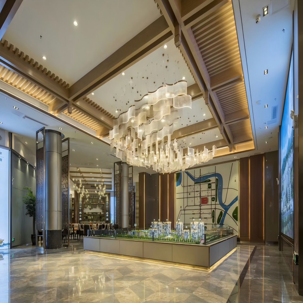 Large acrylic chandelier shopping mall hotel decorative chandelier