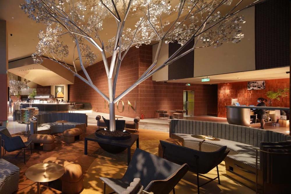 Ambient lights in the hotel restaurant