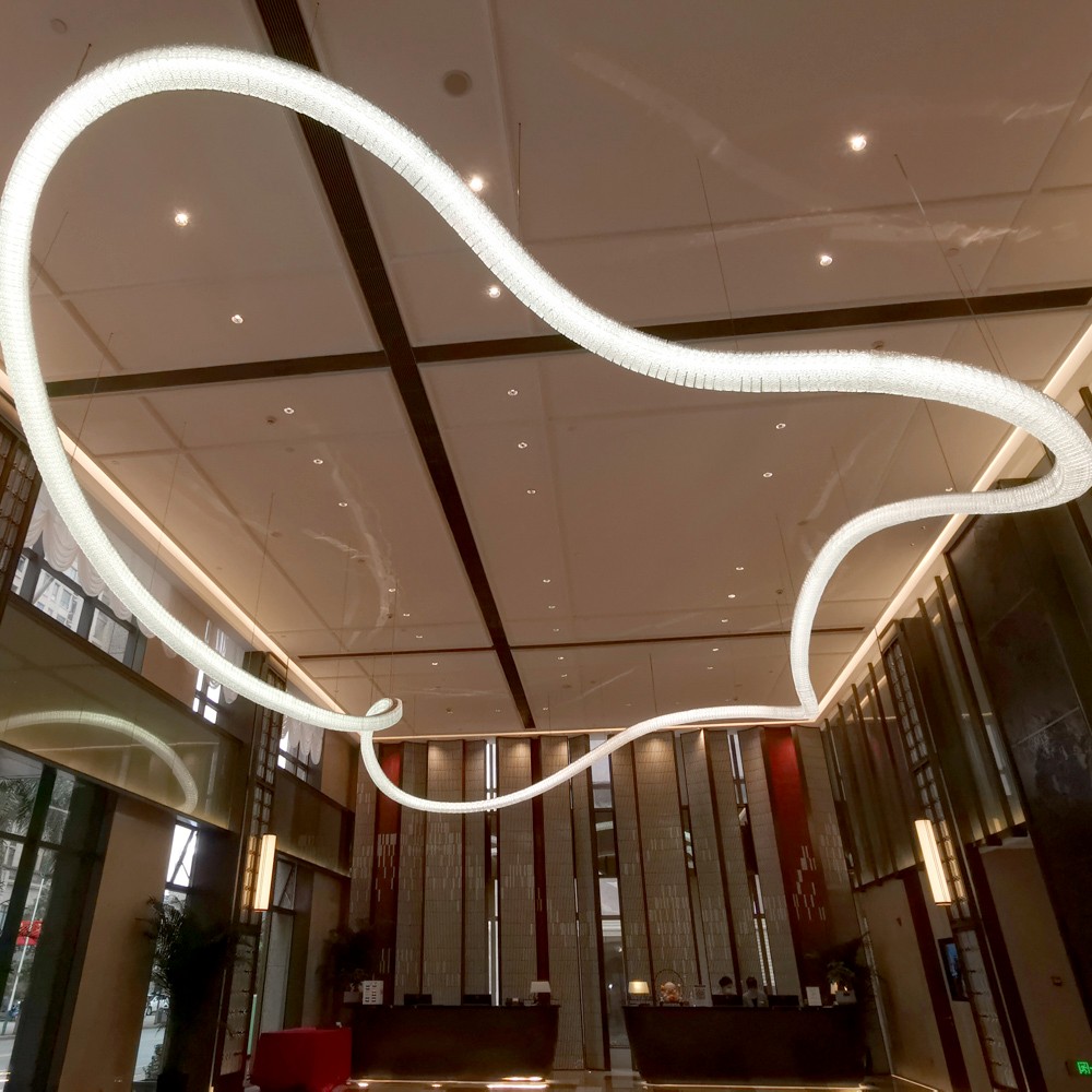 Luxurious chandelier in the hotel