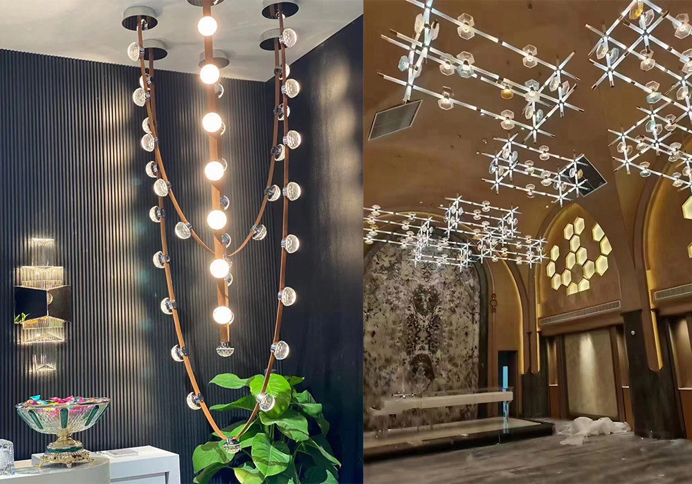 chandeliers staircase