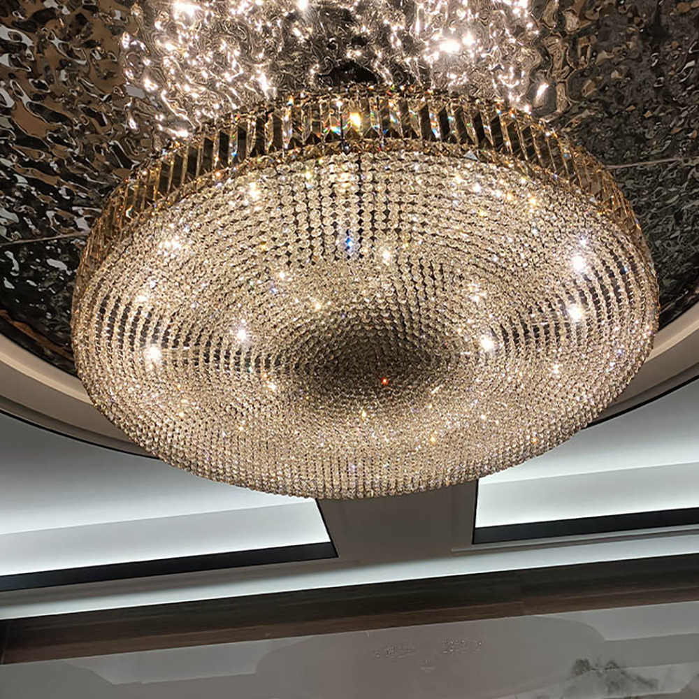 Factory customized flower shape crystal chandelier for villa living room
