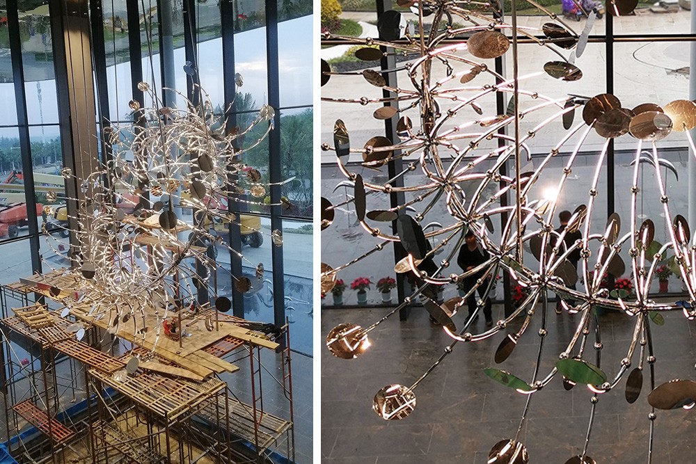 High-end custom stainless steel chandelier