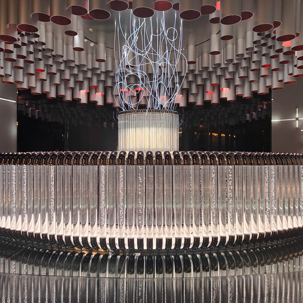 Large crystal acrylic chandelier