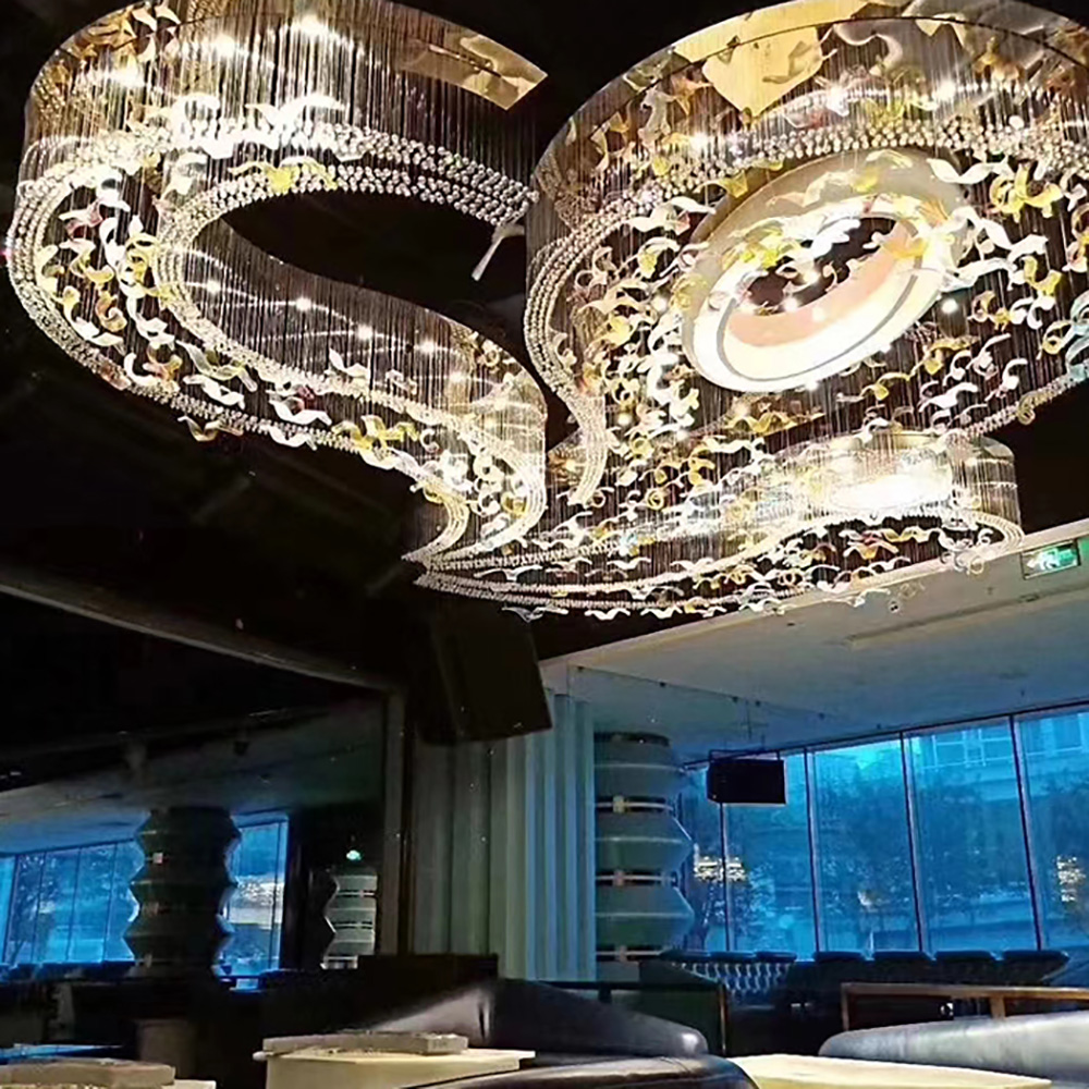 High-end custom large crystal chandeliers for luxury hotel villas