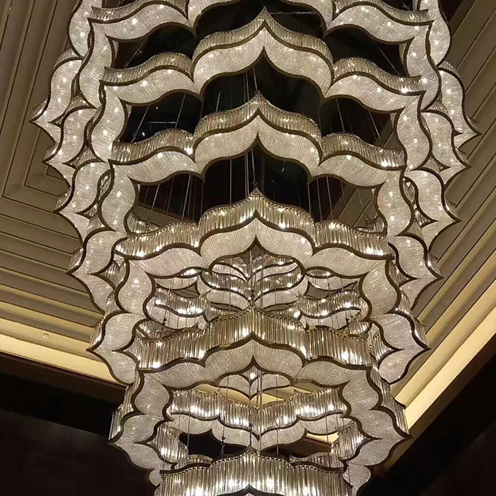 High-end custom large crystal chandeliers for luxury hotel villas