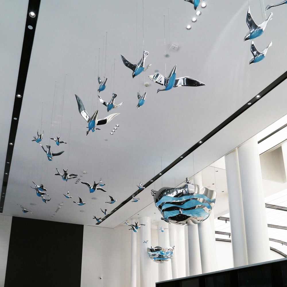 Unique chandelier on the ceiling