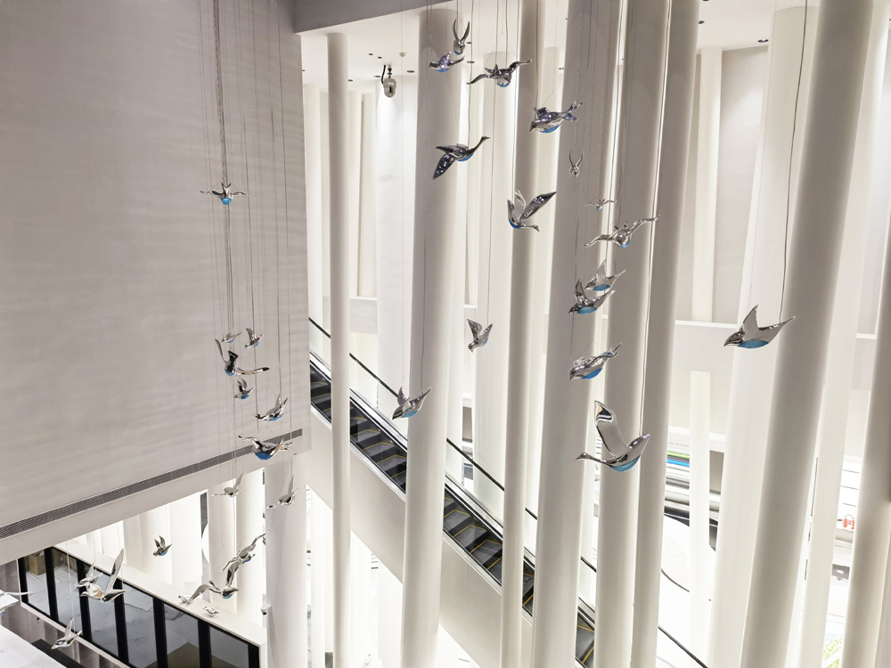 Unique chandelier on the ceiling