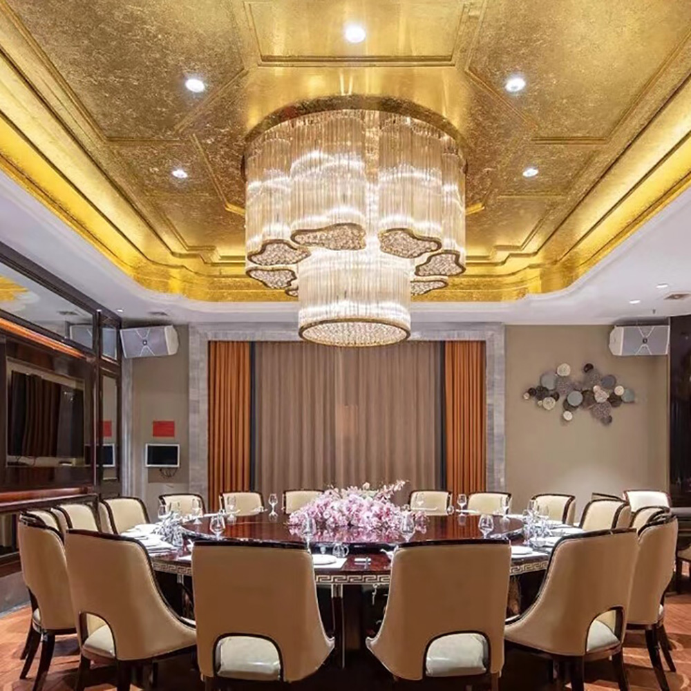 High-end custom large crystal chandeliers for hotel villa reception rooms