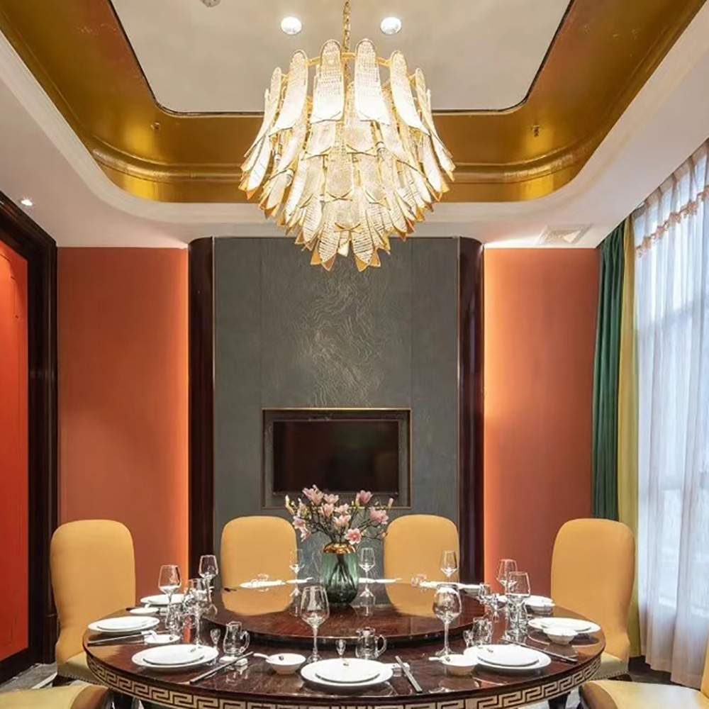 High-end custom large crystal chandeliers for hotel villa reception rooms