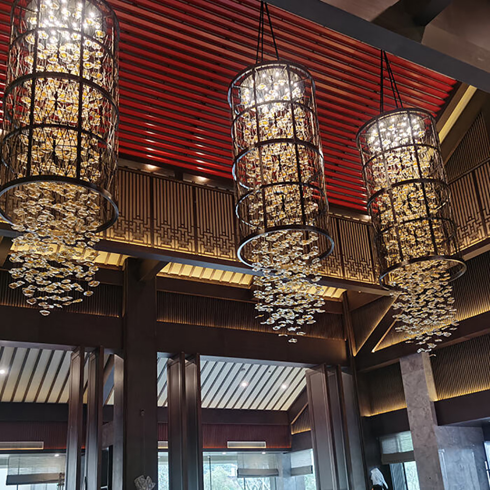 Acrylic Glass Raindrop Pendant Chandelier for Restaurant Decoration