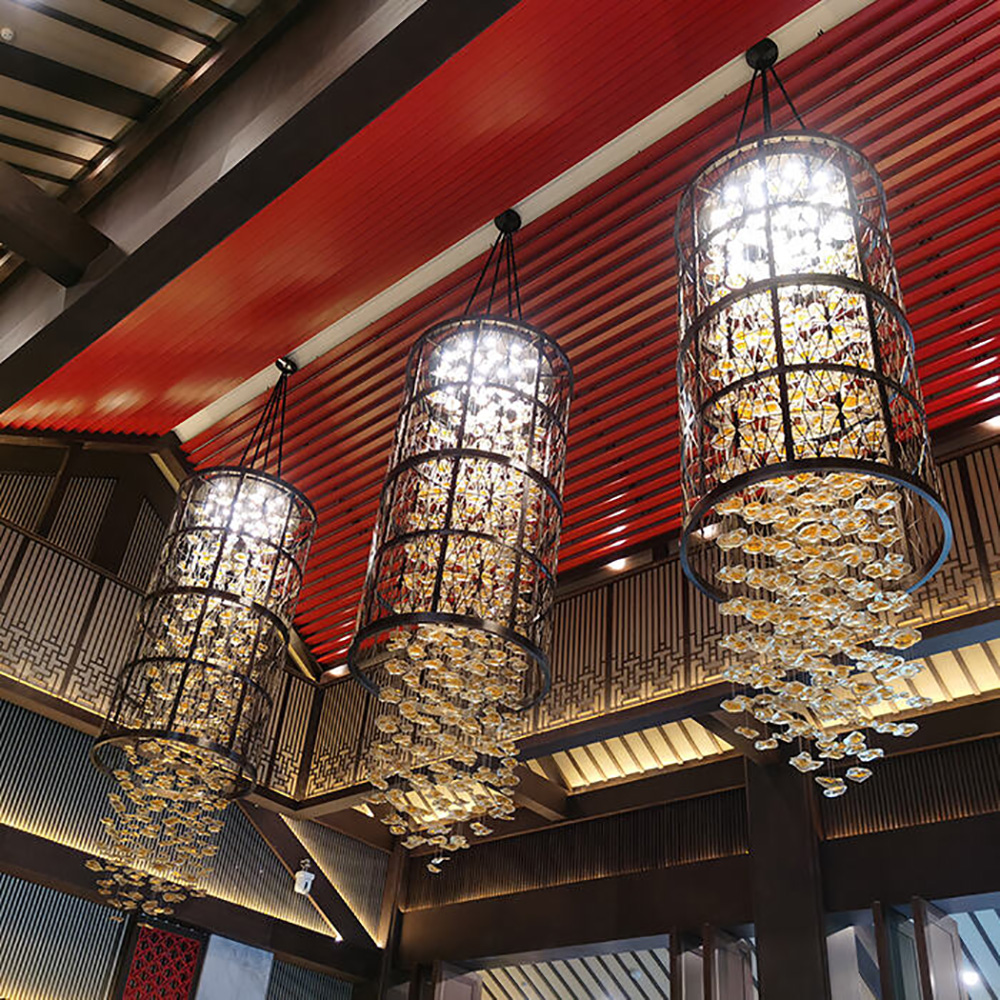 Acrylic Glass Raindrop Pendant Chandelier for Restaurant Decoration