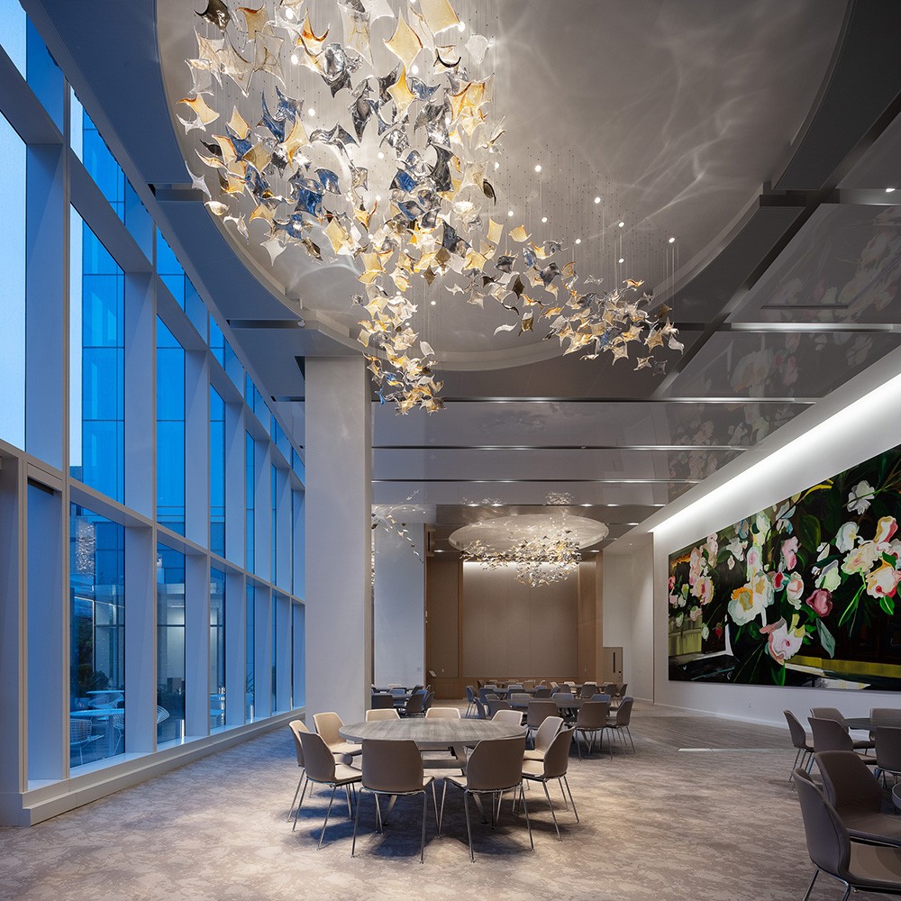 Luxurious crystal chandelier