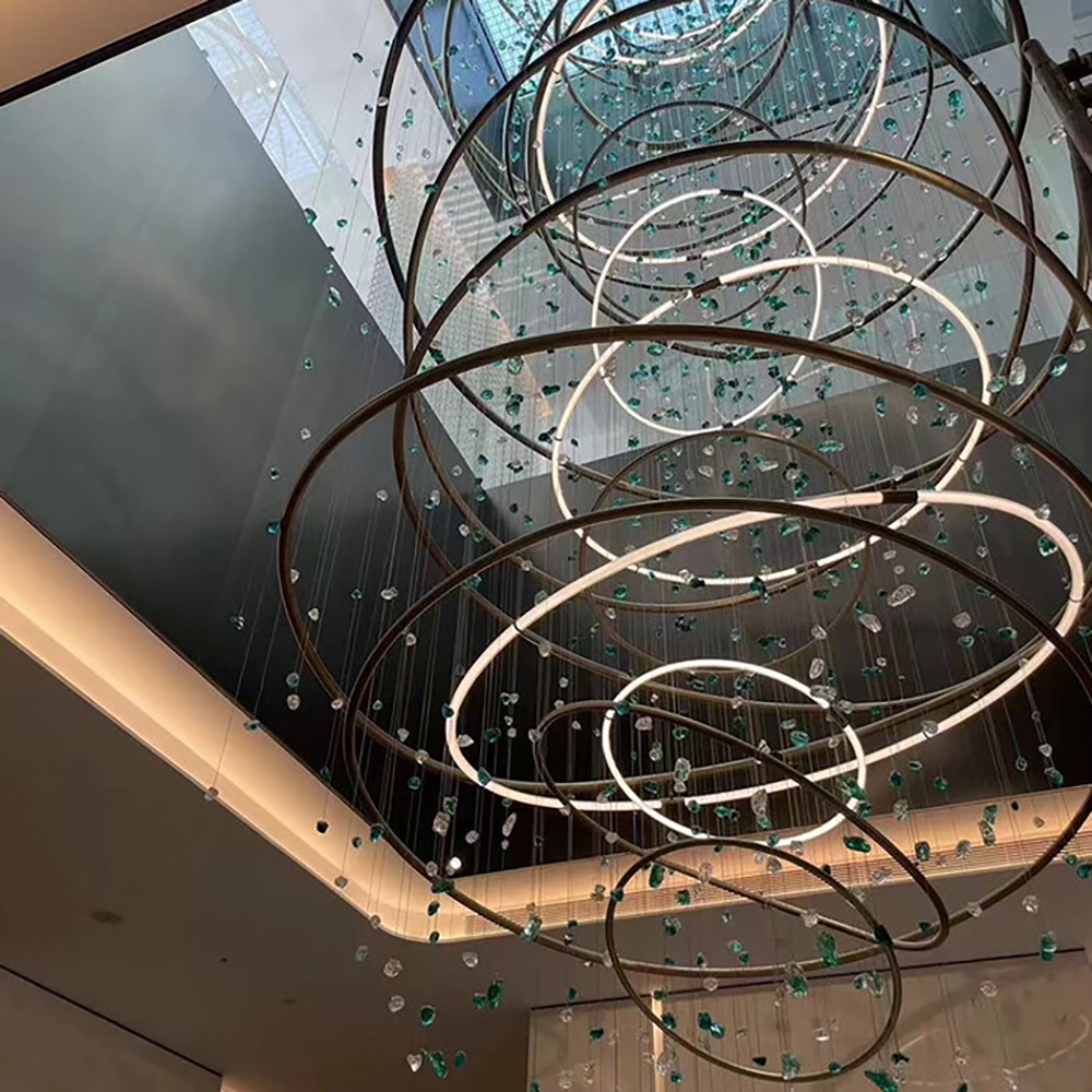 Innovative Spiral - shaped Chandeliers for High - end Hotel and Commercial Space Decoration