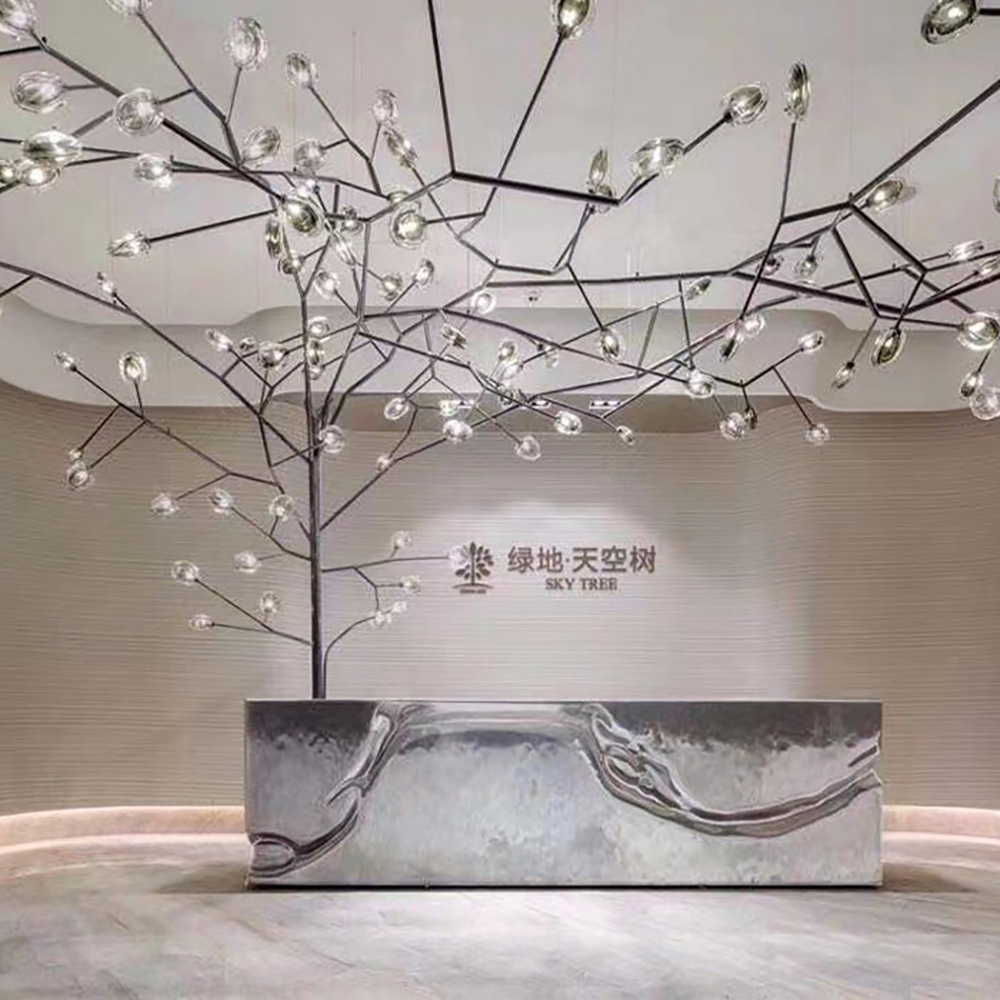 Custom Artistic Tree Crystal Chandelier Decoration for Luxury Hotel and Villa