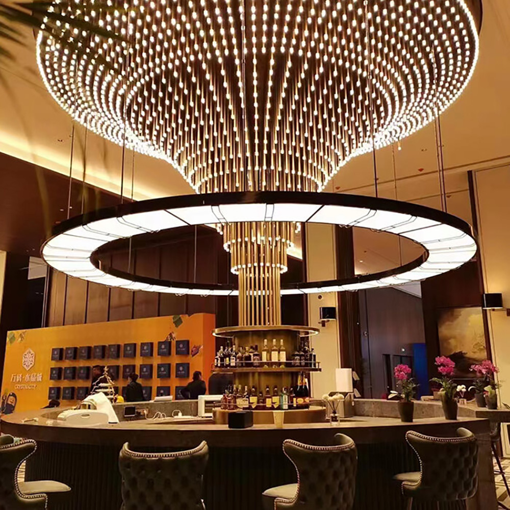 Modern Circular LED Chandelier for High - end Hotel Bars and Lounges