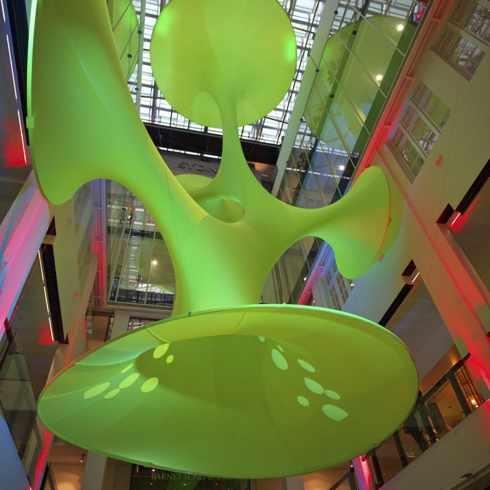 Large-scale colorful and special-shaped art installations for shopping malls