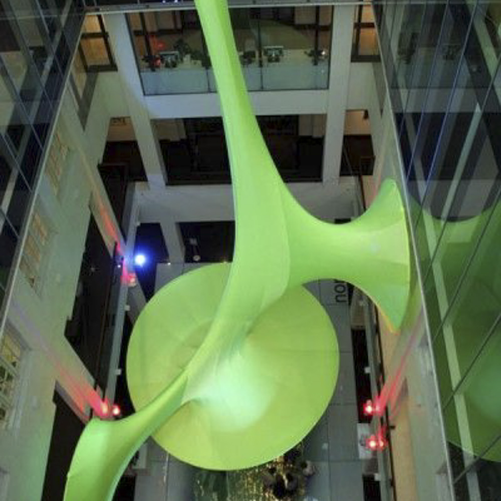 Large-scale colorful and special-shaped art installations for shopping malls