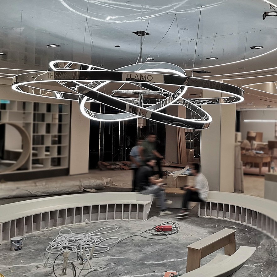 Custom-made glass chandelier