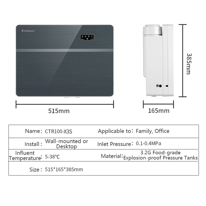 Citin CTR100-X3S Household Reverse Osmosis RO Water Purifier