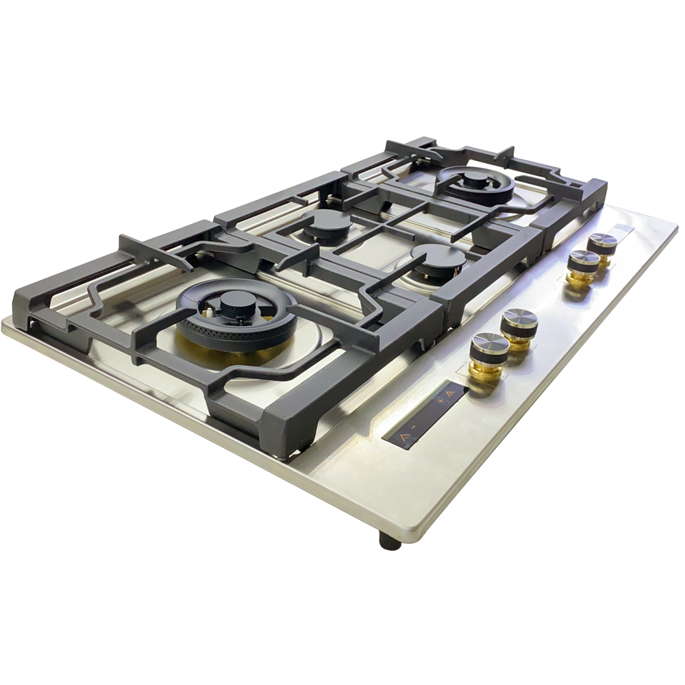 Citin 4 Burner Stainless Steel Cooktop Combination Gas Big Burner GS904A