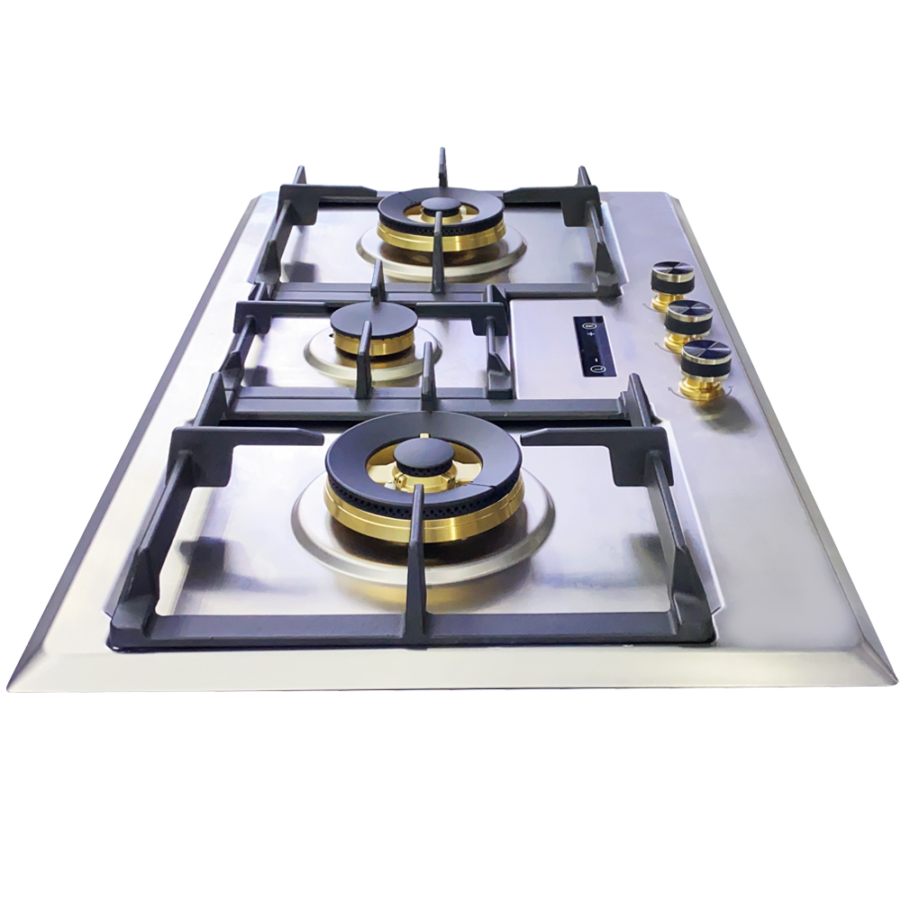 Citin GS903A Stainless Steel Gas Cooktop 3 Burner Built-in NG/LPG Gas Stove