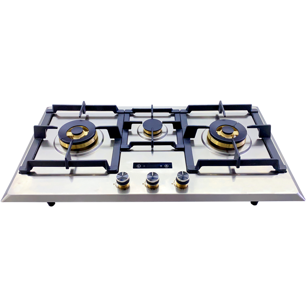 Citin GS903A Stainless Steel Gas Cooktop 3 Burner Built-in NG/LPG Gas Stove