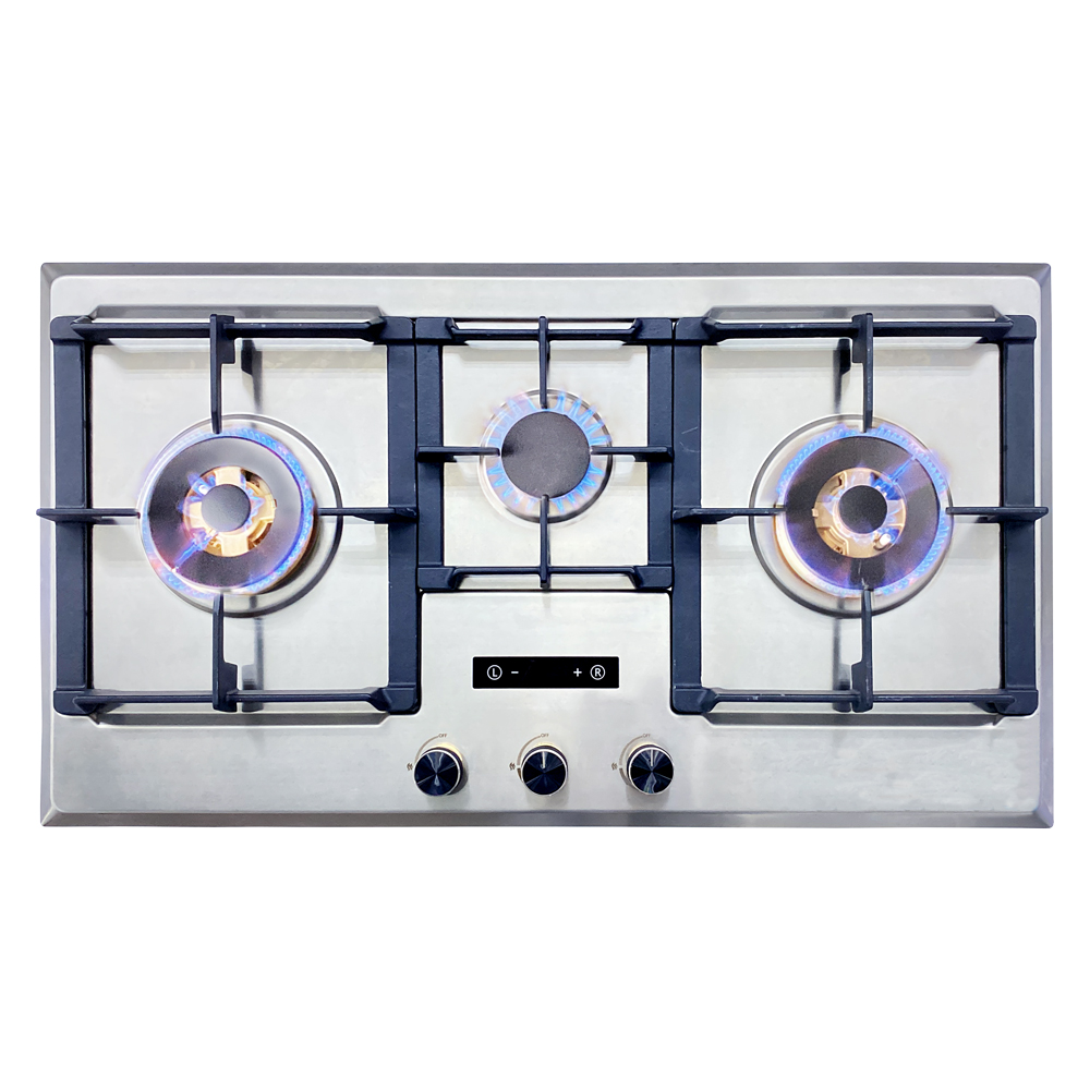 Citin GS903A Stainless Steel Gas Cooktop 3 Burner Built-in NG/LPG Gas Stove