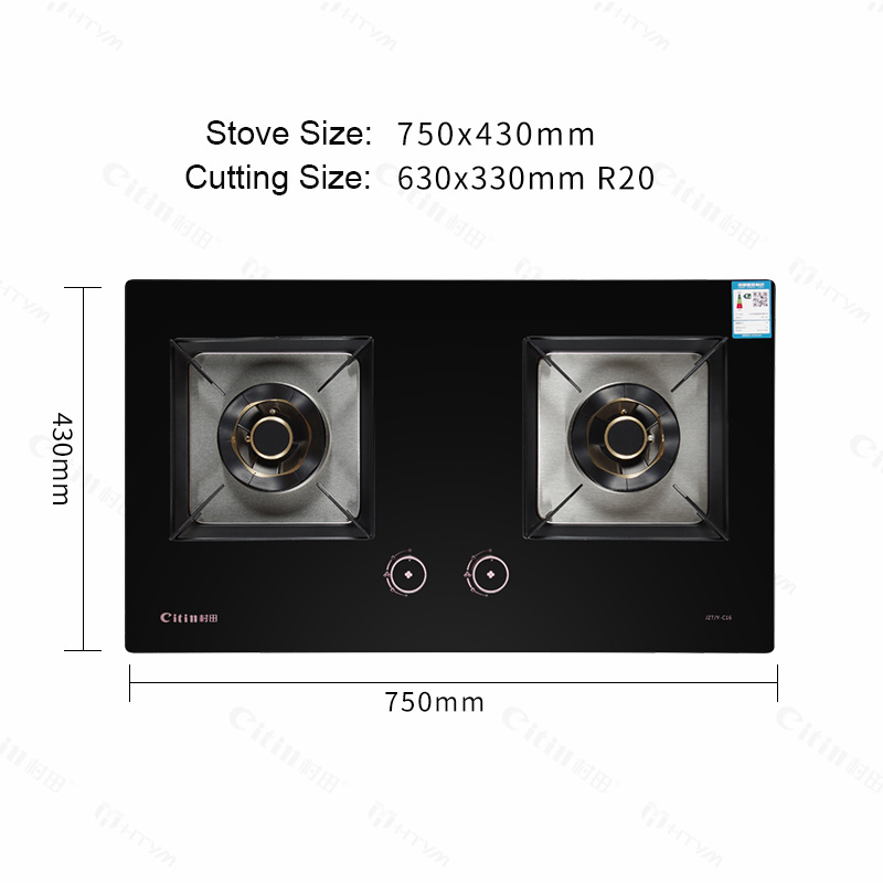 Citin 5.2kW Gas Cooktop 2 Burner Gas Stove for Ktichen Use C16