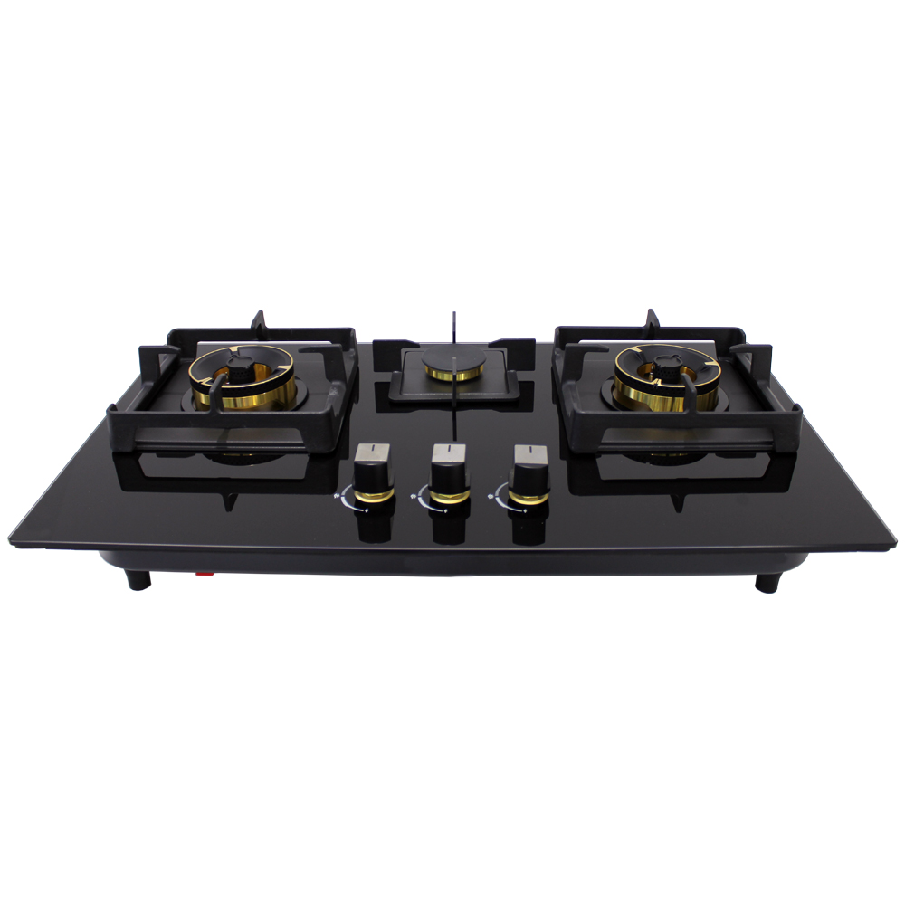 Citin Kitchen Cooker Hob 3 Brass Burner Gas Stove JZT/Y-60B32-4EY