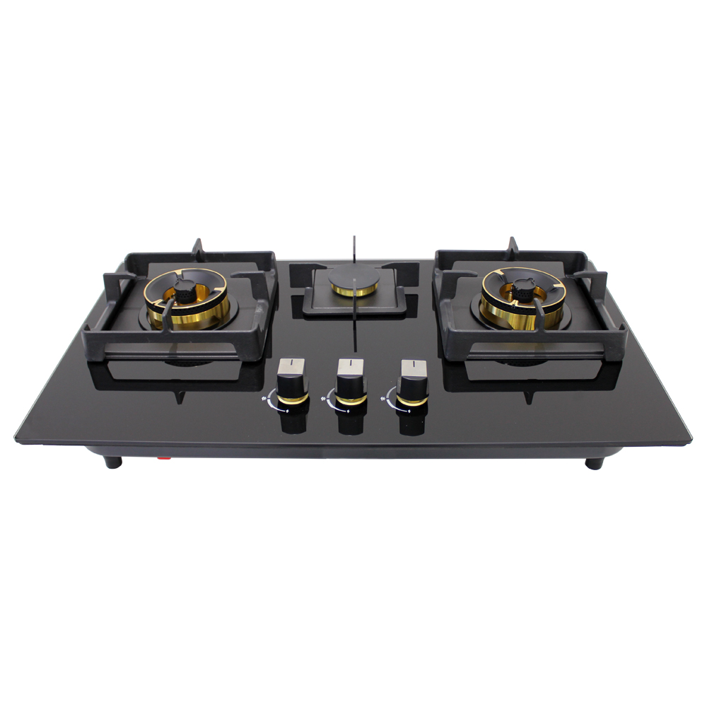 Citin Kitchen Cooker Hob 3 Brass Burner Gas Stove JZT/Y-60B32-4EY