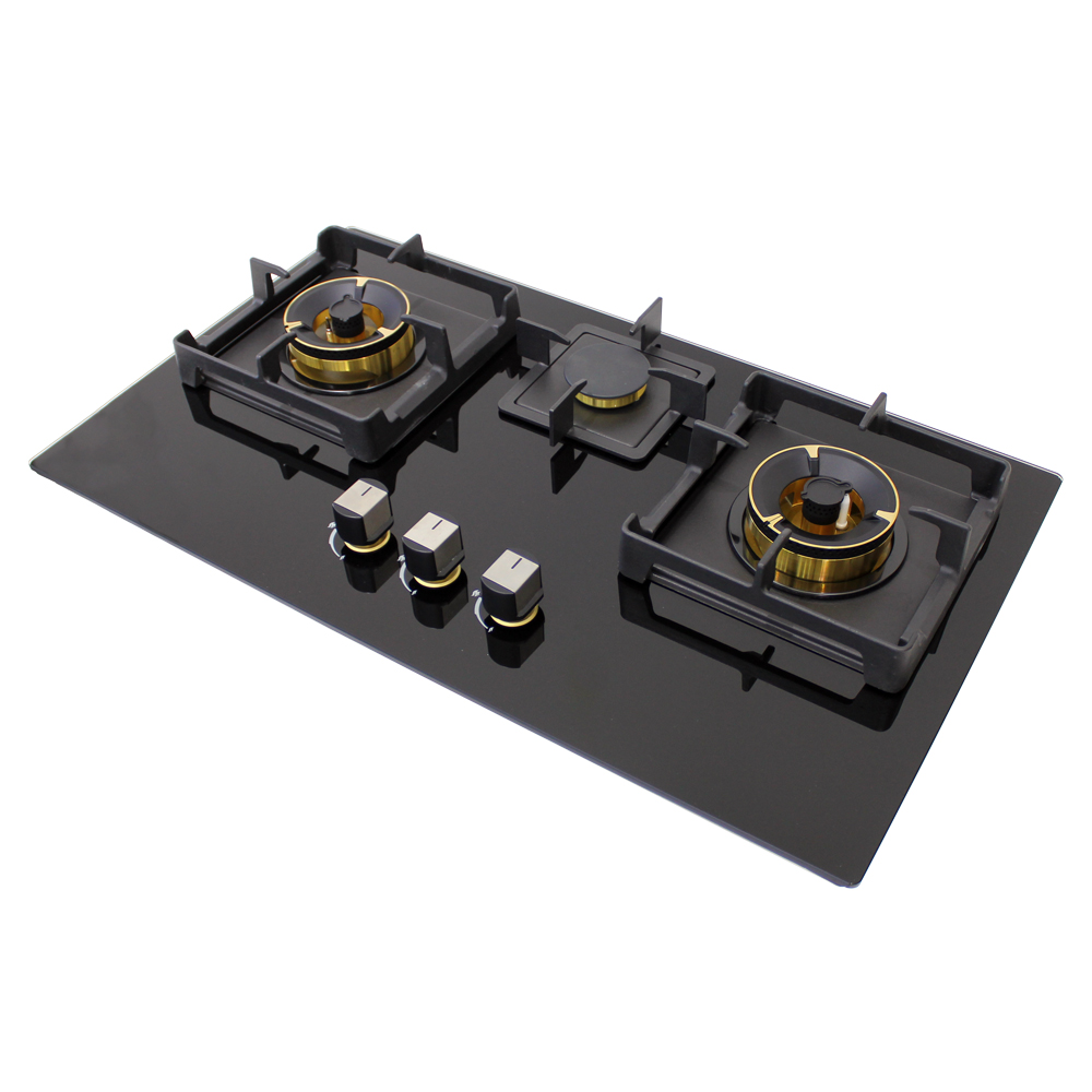 Citin Kitchen Cooker Hob 3 Brass Burner Gas Stove JZT/Y-60B32-4EY