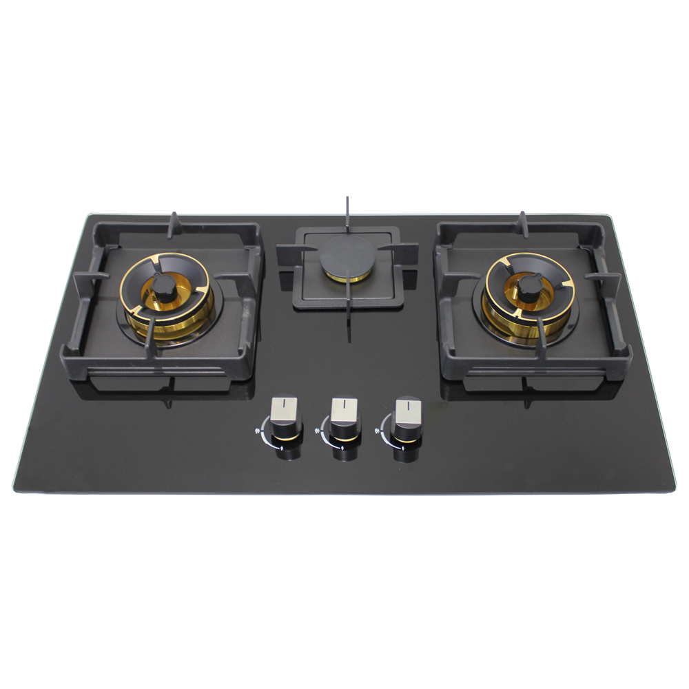 Citin Kitchen Cooker Hob 3 Brass Burner Gas Stove JZT/Y-60B32-4EY
