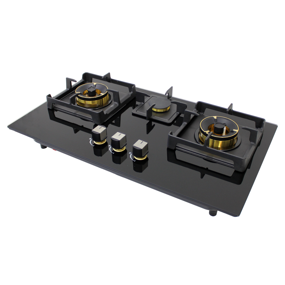 Citin Kitchen Cooker Hob 3 Brass Burner Gas Stove JZT/Y-60B32-4EY